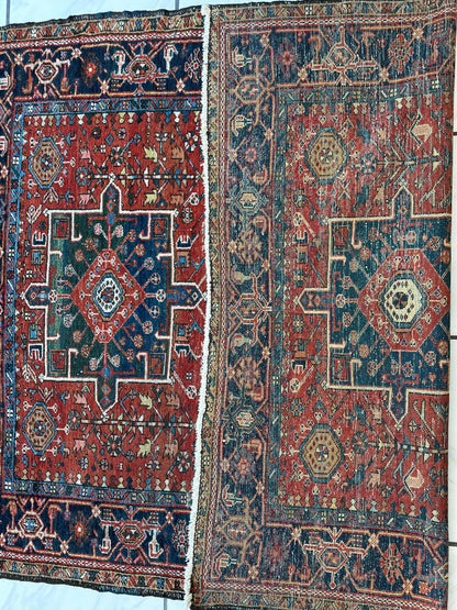 KARAJA Persian Antique Heriz Rug  4'9" x 6' - Nuvé