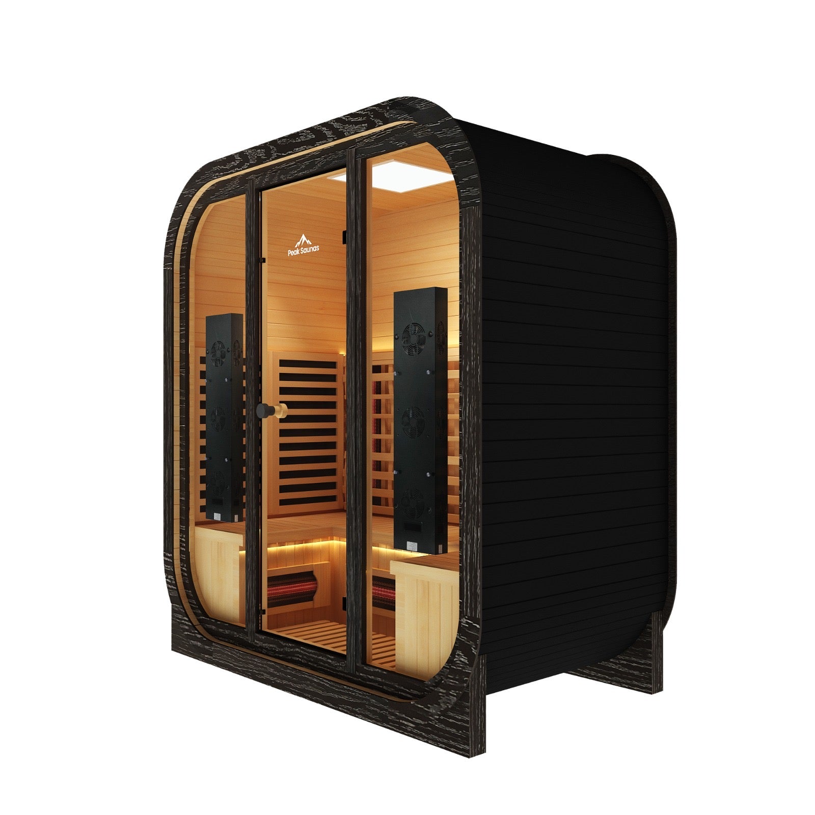 Peak Saunas El Capitan 4-Person Outdoor Full Spectrum Infrared Sauna with XL Medical-Grade Red Light Therapy and Smart WiFi App Control - Nuvé