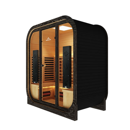 Peak Saunas El Capitan 4-Person Outdoor Full Spectrum Infrared Sauna with XL Medical-Grade Red Light Therapy and Smart WiFi App Control - Nuvé