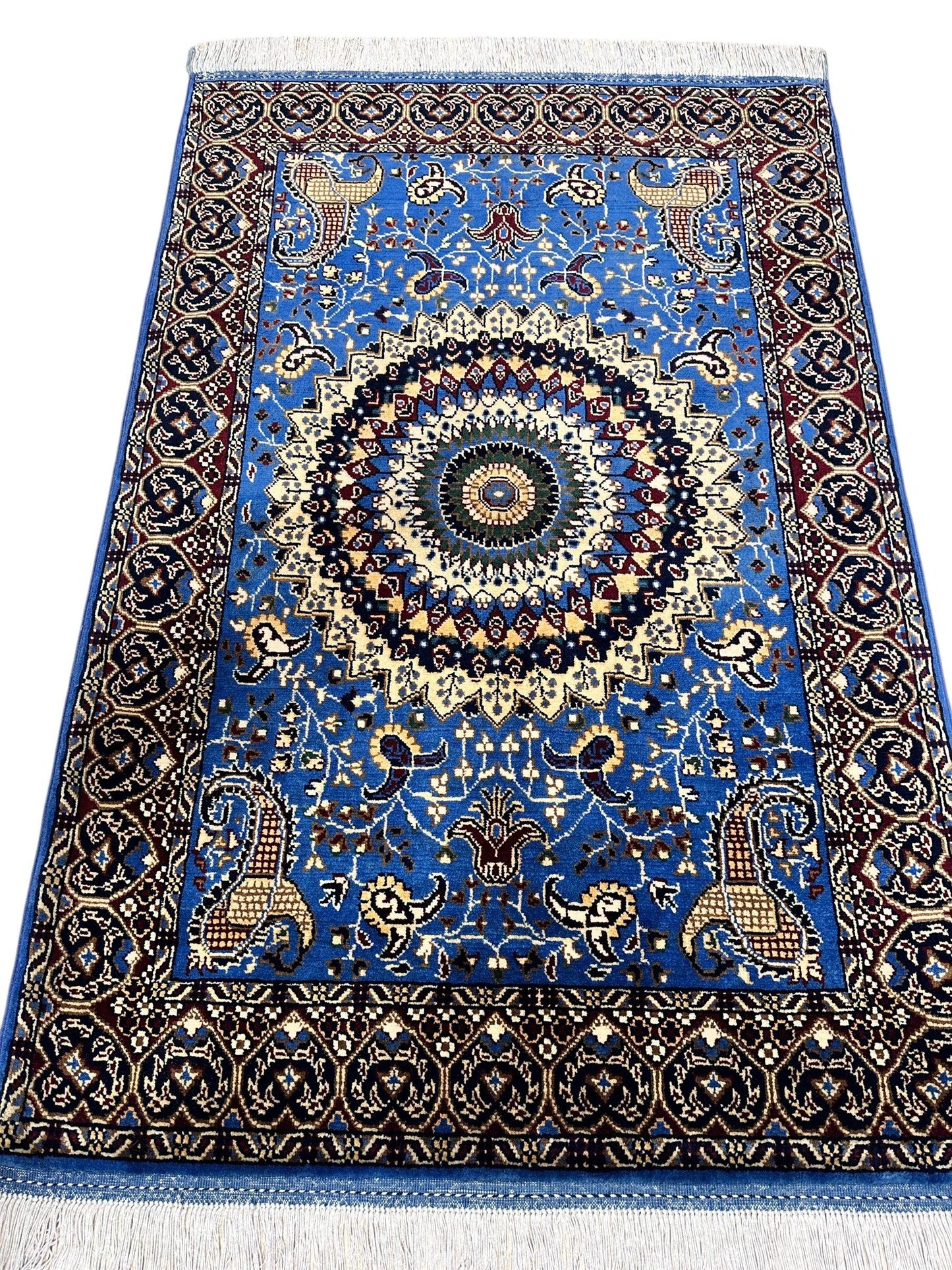 Hand-Knotted Parak Rug – Sky Blue, 40” x 60” | Afghan Wool Rug - Nuvé