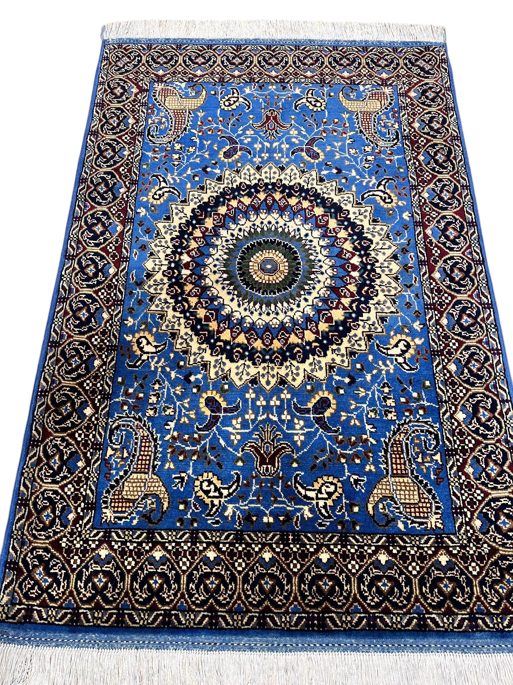 Hand-Knotted Parak Rug – Sky Blue, 40” x 60” | Afghan Wool Rug - Nuvé