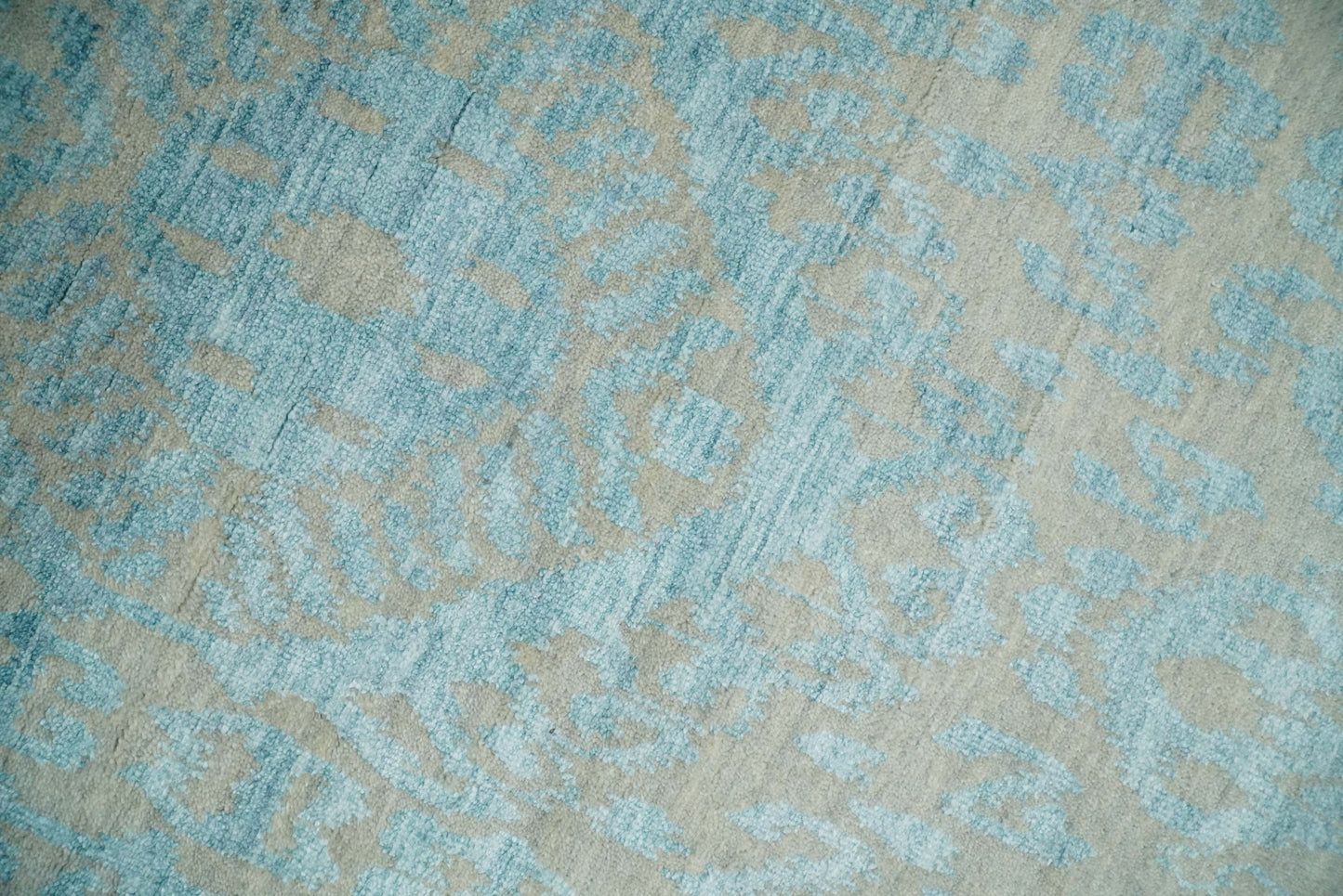 2.6x8 Fine Hand Knotted Camel and Blue Traditional Vintage Persian Style Antique Wool and Silk Rug | AGR26 - Nuvé