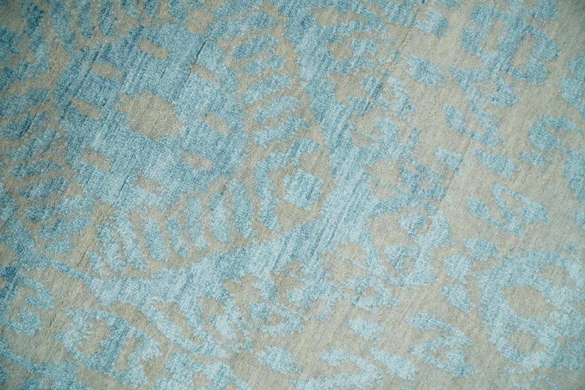 2.6x8 Fine Hand Knotted Camel and Blue Traditional Vintage Persian Style Antique Wool and Silk Rug | AGR26 - Nuvé