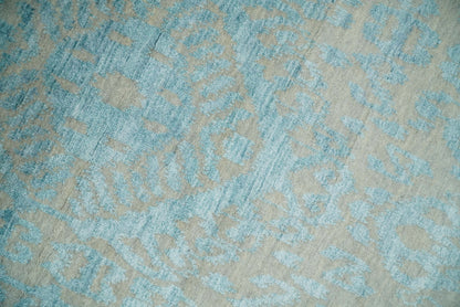 2.6x8 Fine Hand Knotted Camel and Blue Traditional Vintage Persian Style Antique Wool and Silk Rug | AGR26 - Nuvé