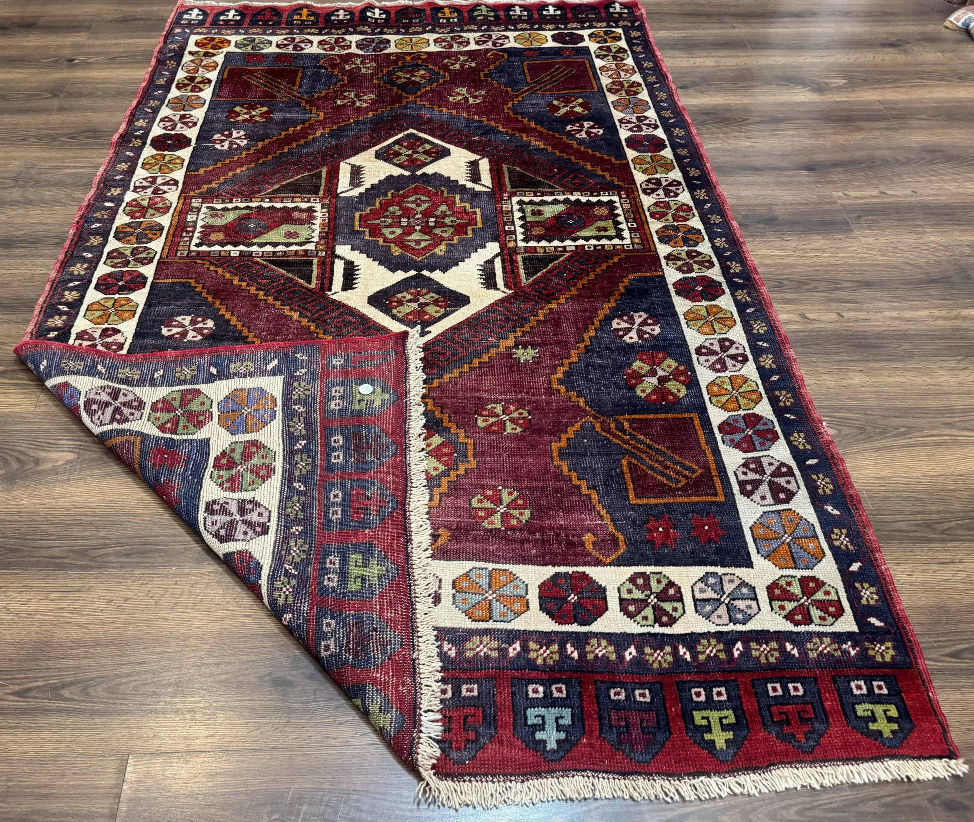 Turkish Kazak Rug 5x7, Geometric - Nuvé