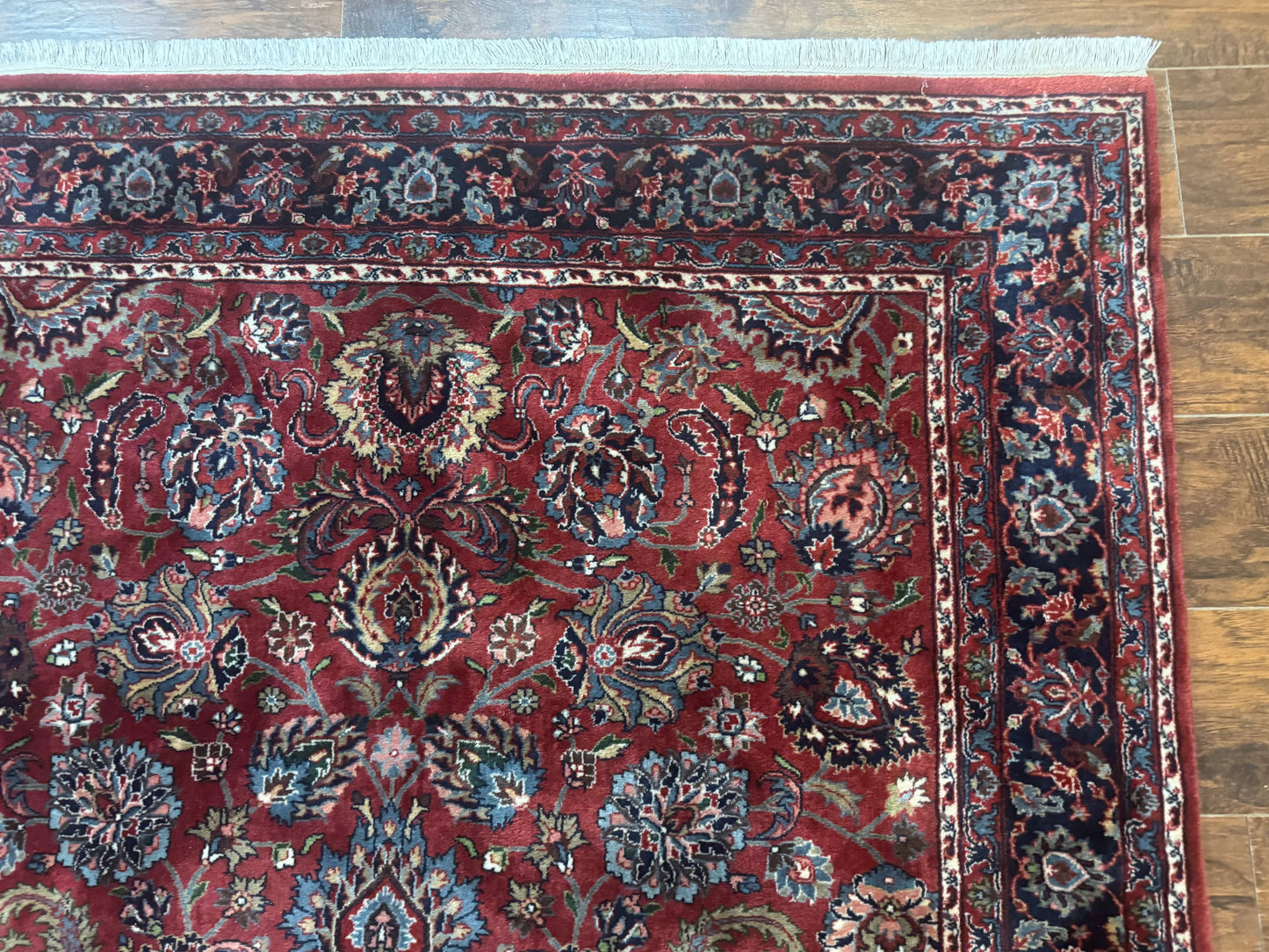 Indo Persian Rug 5x7, Vintage Traditional Floral Carpet, Burgundy and Navy Blue - Nuvé