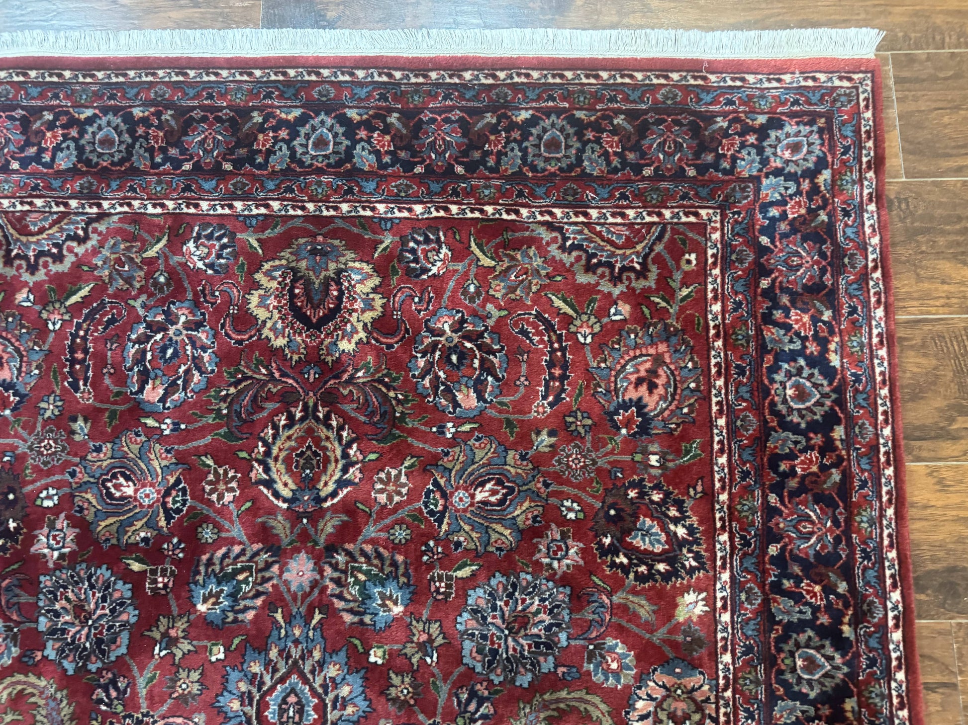 Indo Persian Rug 5x7, Vintage Traditional Floral Carpet, Burgundy and Navy Blue - Nuvé