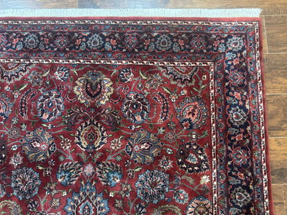 Indo Persian Rug 5x7, Vintage Traditional Floral Carpet, Burgundy and Navy Blue - Nuvé