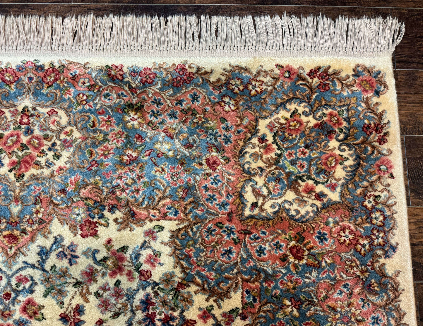 8.8 x 12 Karastan Rug #788 Ivory Kirman, Wool Vintage Original 700 Series - Nuvé