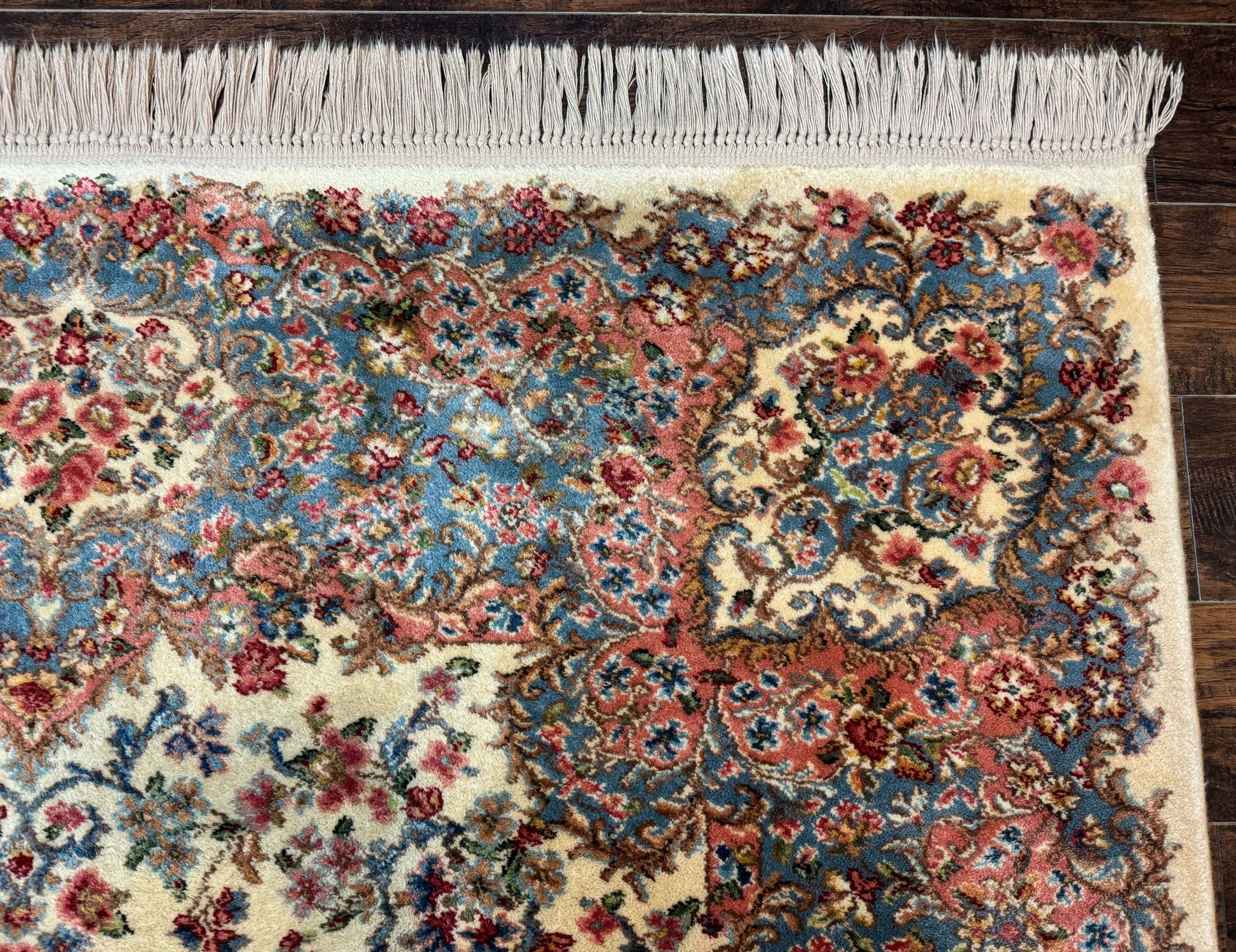 8.8 x 12 Karastan Rug #788 Ivory Kirman, Wool Vintage Original 700 Series - Nuvé