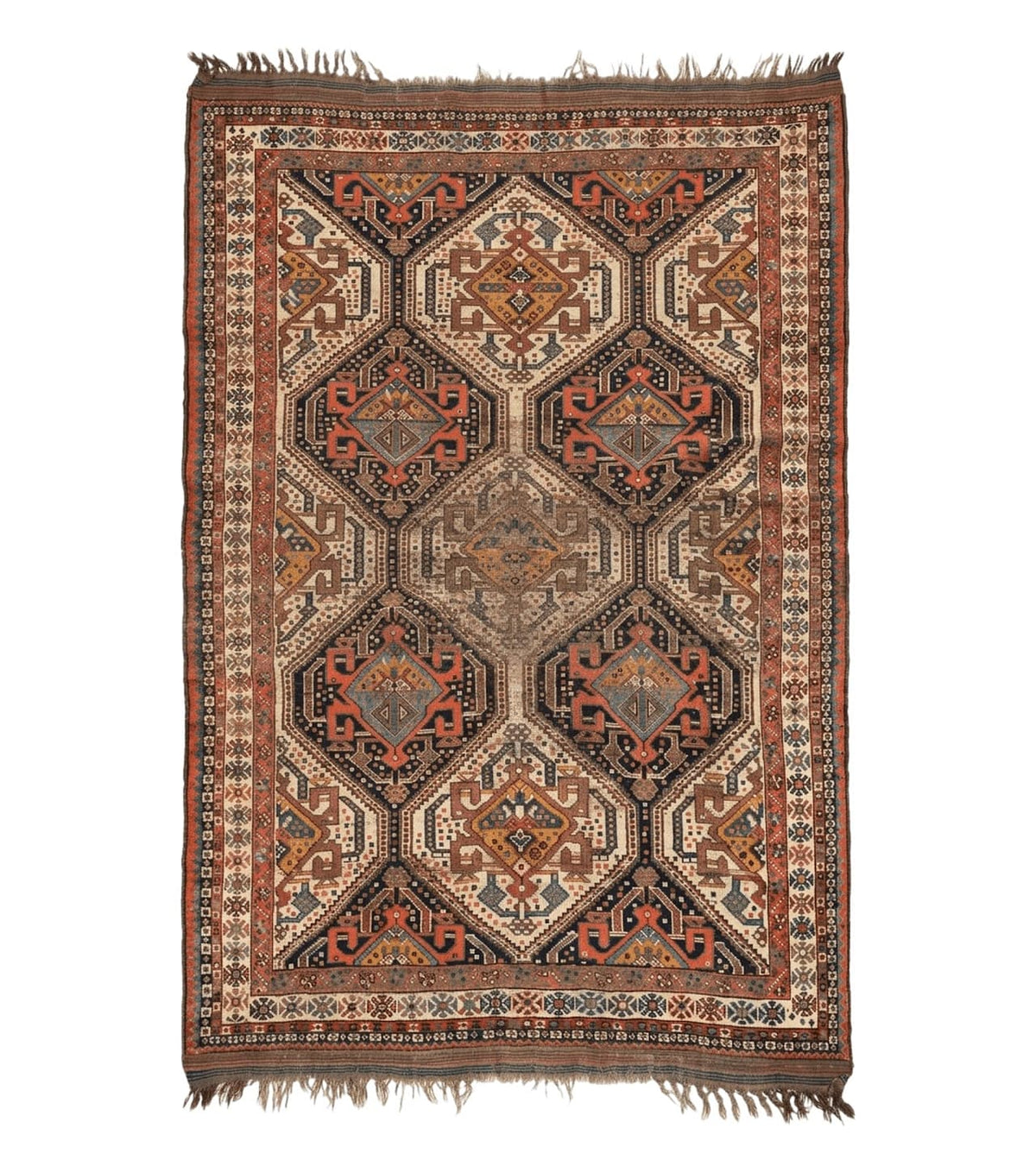 Antique Persian Qashqai Rug 5x8, Persian Tribal Rug, Khamseh Rug