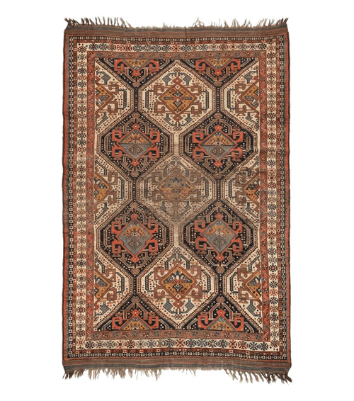 Antique Persian Qashqai Rug 5x8, Persian Tribal Rug, Khamseh Rug