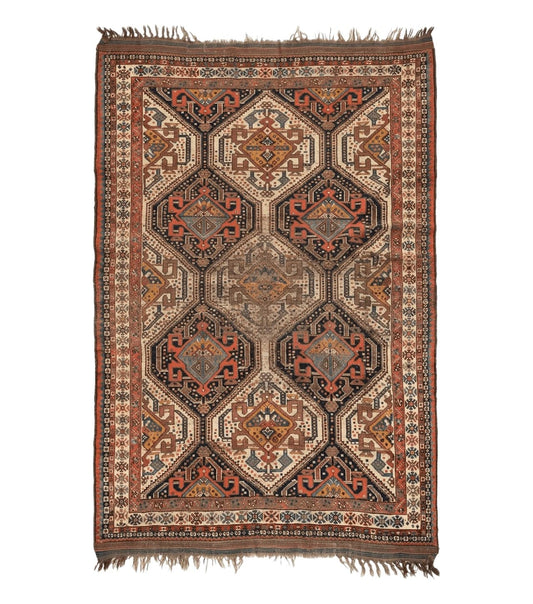 Antique Persian Qashqai Rug 5x8, Persian Tribal Rug, Khamseh Rug