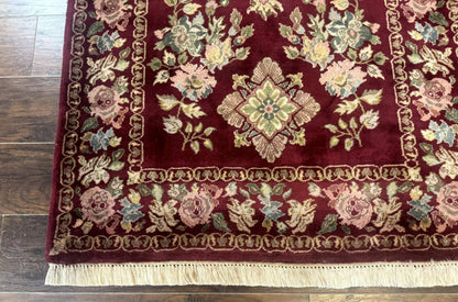 Indo Persian Kerman Rug 4x6, Burgundy, Floral - Nuvé