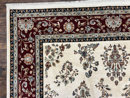 Karastan Rug 8.6 x 11.6, English Manor #2103, Ivory Floral Sarouk, Wool Karastan Carpet, Large Karastan Area Rug, Traditional Karastan Rug