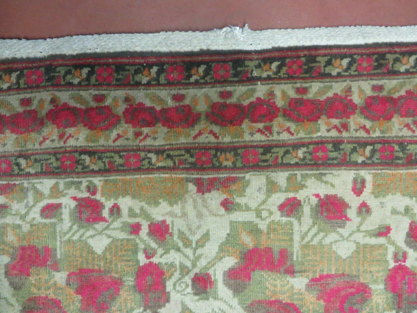 5' X 6' Antique Handmade India Floral Oriental Wool Rug Roses Flowers Traditional Contemporary Design - Nuvé