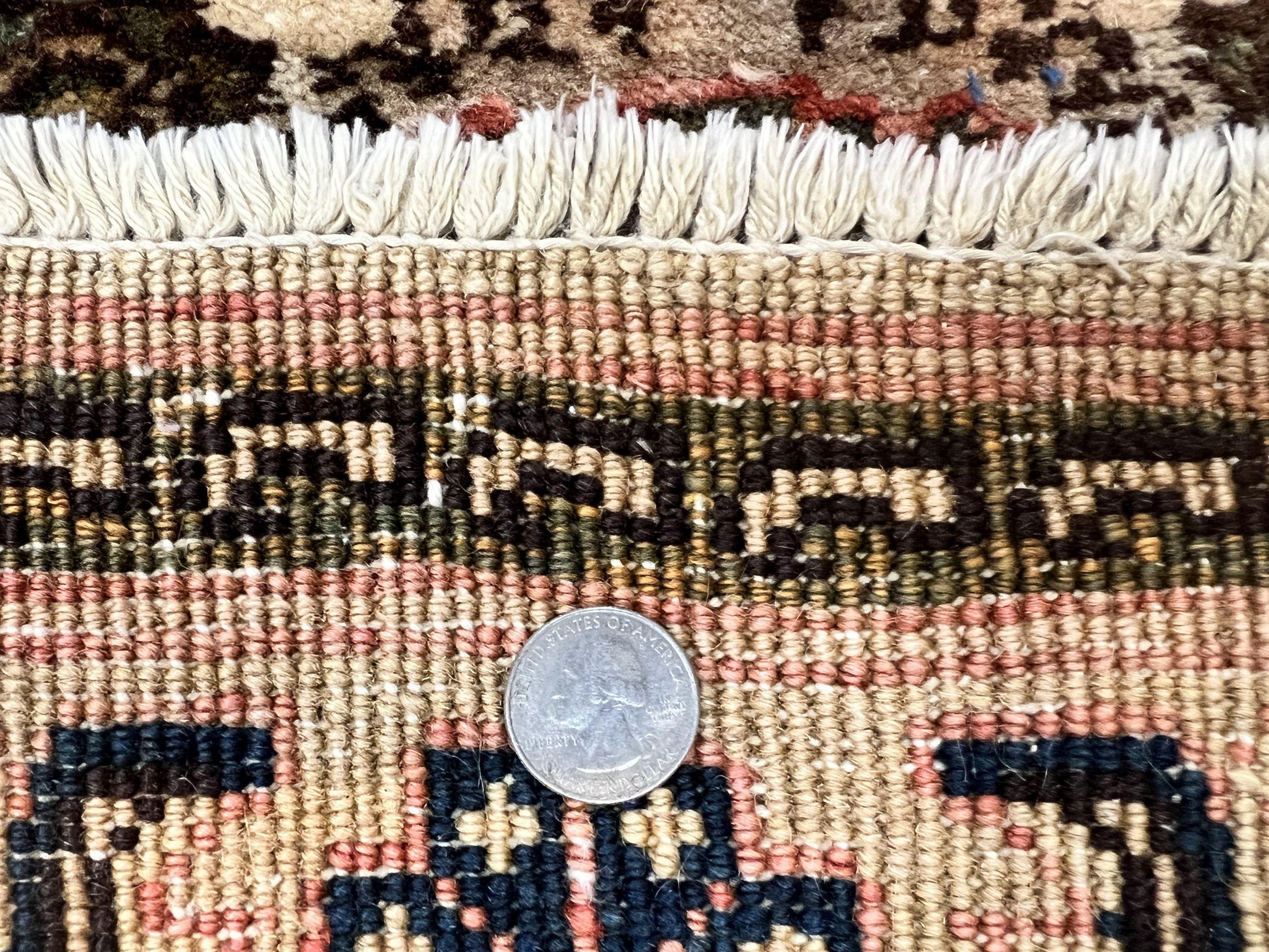 Romanian Runner Rug 2.6 x 12.9, Wool Handmade Hand Knotted Skinny Runner for Hallway, Floral Allover, Vintage Tan Runner - Nuvé