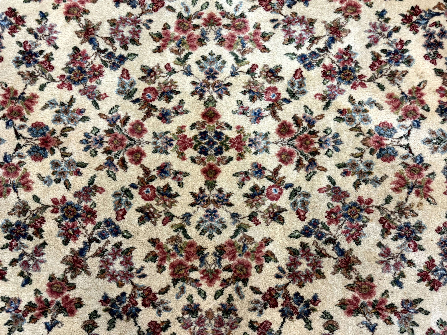 8.8 x 12 Karastan Rug #788 Ivory Kirman, Wool Vintage Original 700 Series - Nuvé