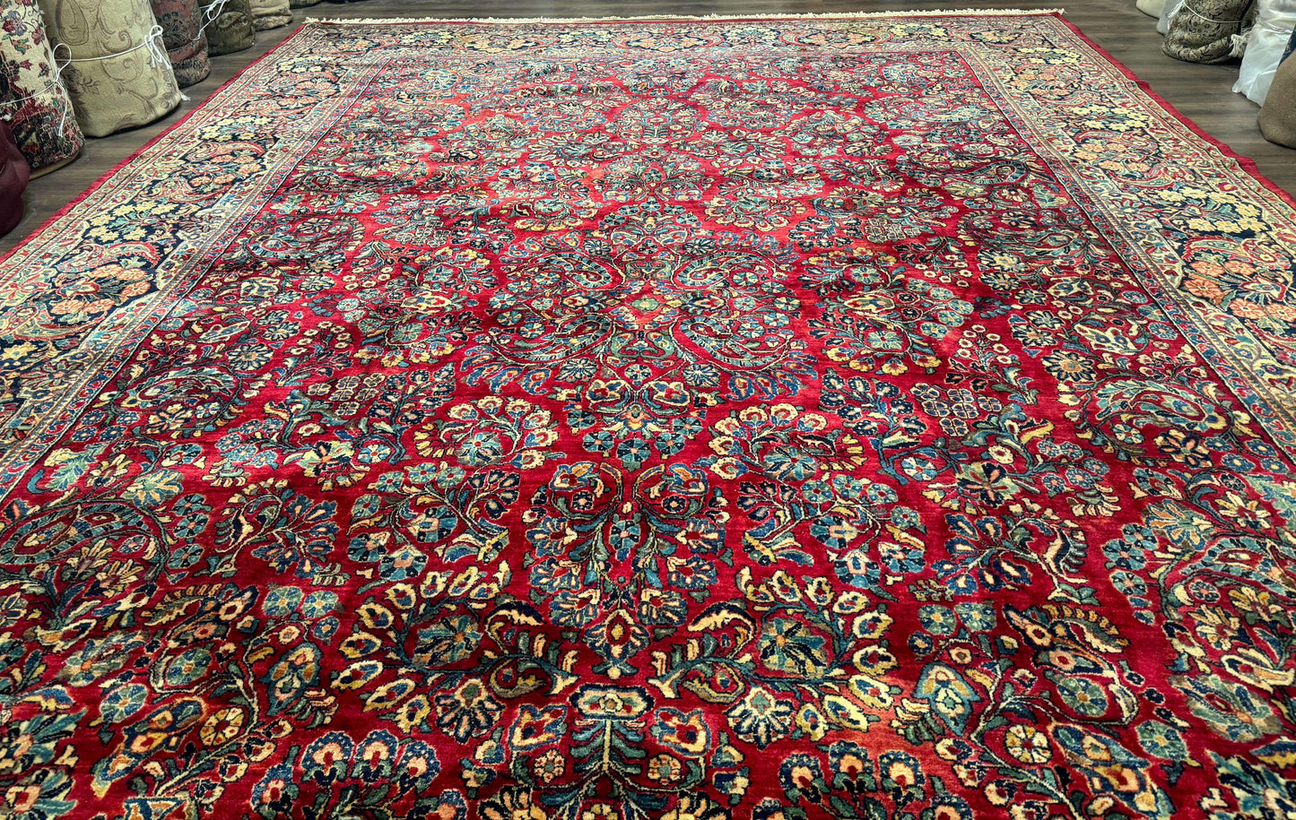 Palace Size Antique Persian Sarouk Rug 12x18 - Nuvé