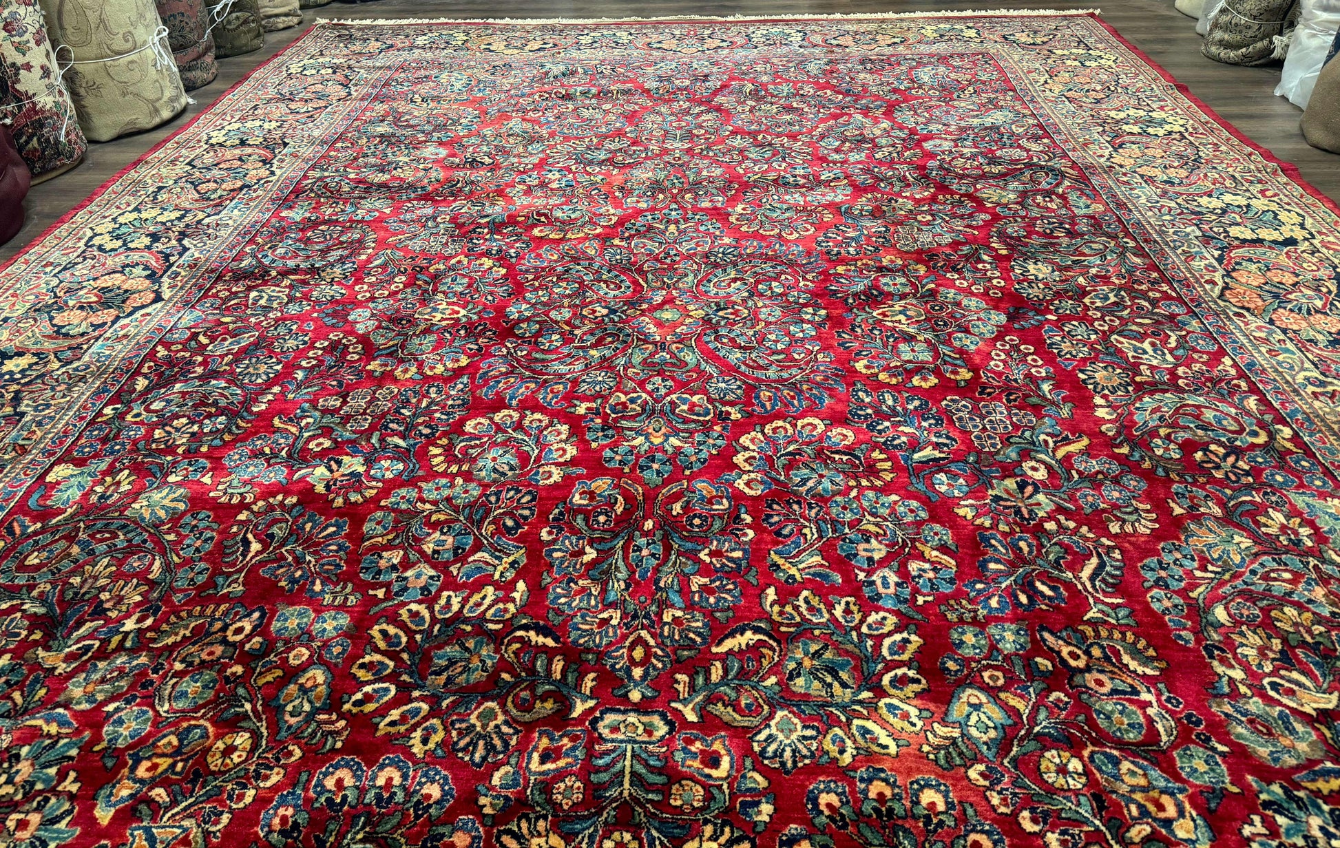 Palace Size Antique Persian Sarouk Rug 12x18 - Nuvé