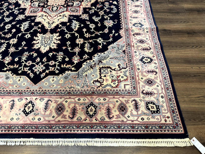 Karastan Rug 8x11 Navy Serapi, Kara Shah Rug, Navy Blue, Vintage Karastan Area Rug Wool Pile Karastan Rug - Nuvé