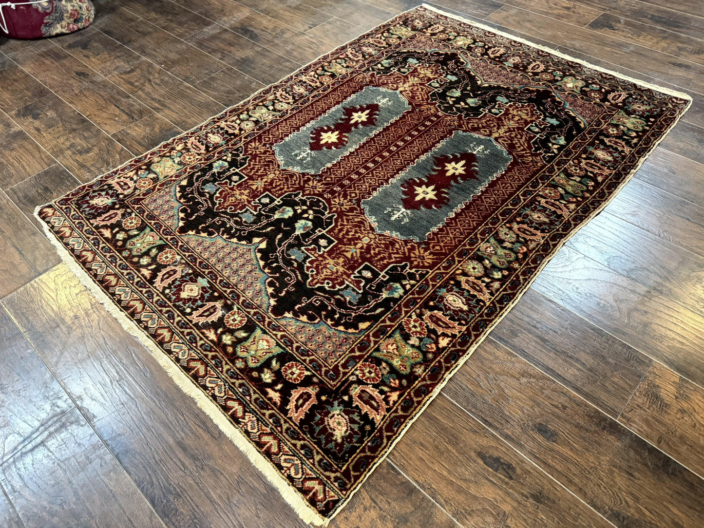 Antique Turkish Rug 4x6, Unique Rare Carpet - Nuvé