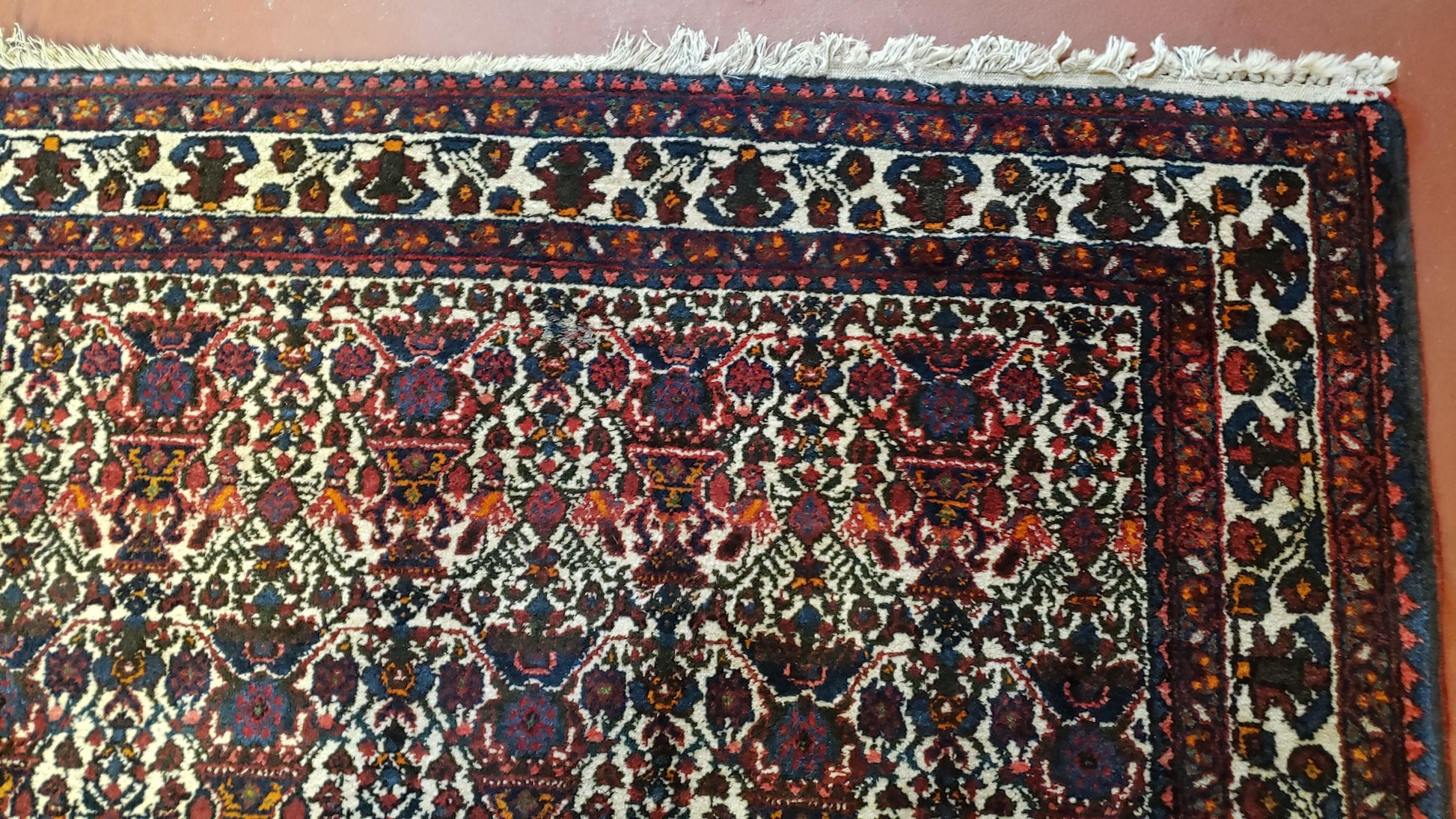 3.6 x 5 Hand-Knotted Vase Rug Floral Turkish Tribal Village Weaving Zagros Vintage Carpet Home Office Wool Area Rug 3x5 Persian Rug 4x5 - Nuvé