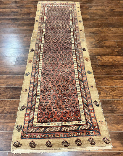 Antique Persian Sarab Runner Rug 3x11, Wool Camel Hair, Tribal Carpet for Hallway 3 x 11, Antique 1920s Rug, Handmade - Nuvé
