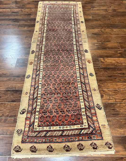 Antique Persian Sarab Runner Rug 3x11, Wool Camel Hair, Tribal Carpet for Hallway 3 x 11, Antique 1920s Rug, Handmade - Nuvé