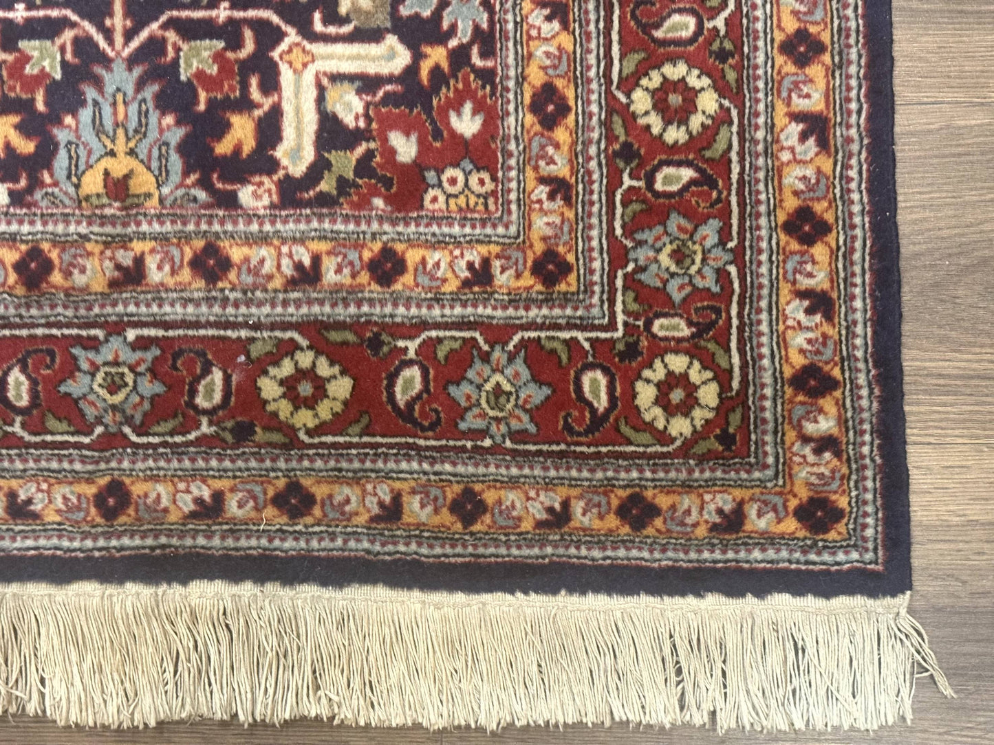 Turkish Hereke Rug 3x5, Navy Blue and Red, Fine 210 KPSI - Nuvé