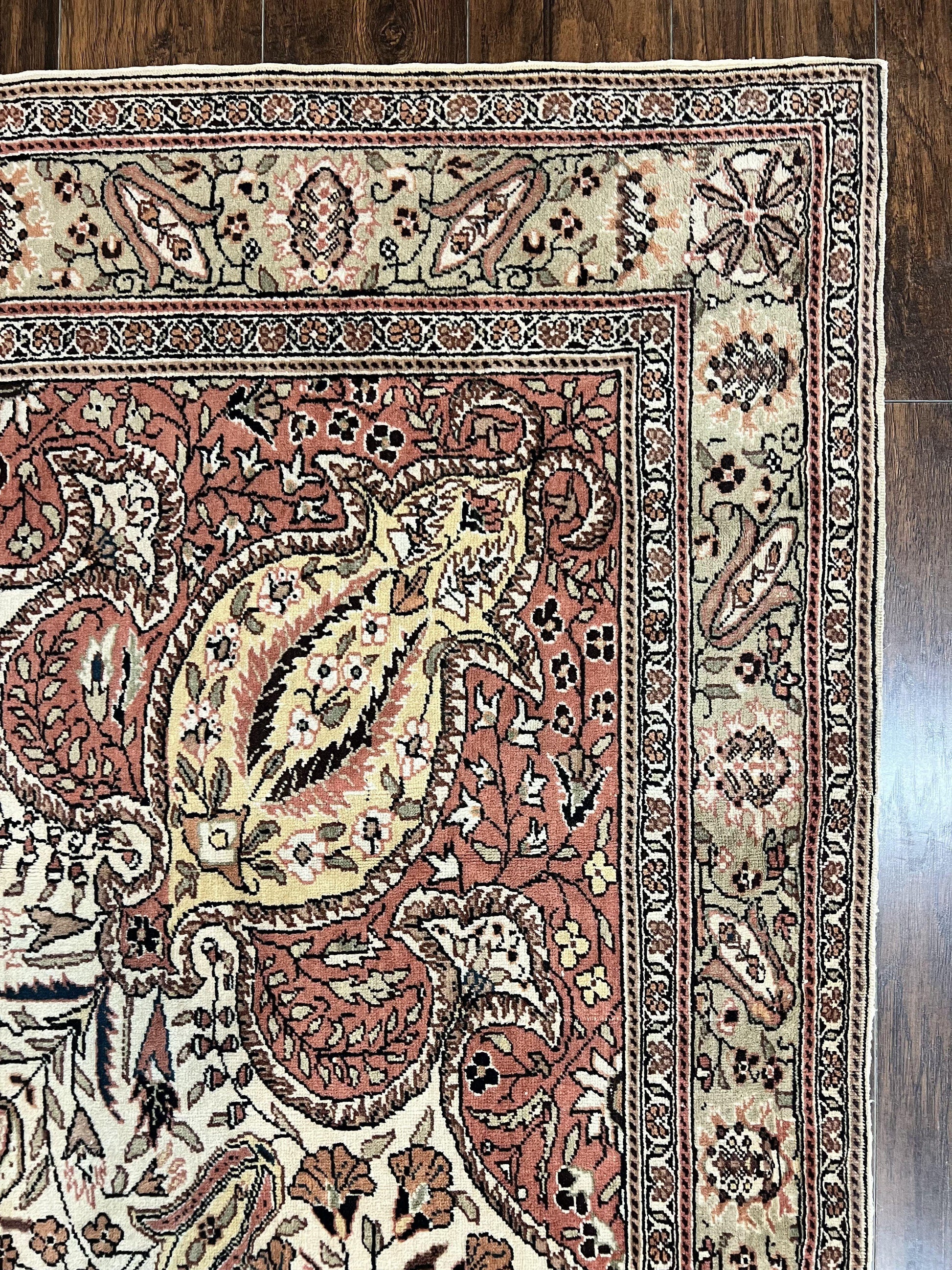 Turkish Sivas Rug 9x12, Handmade Vintage Wool Carpet, Cream Ivory - Nuvé