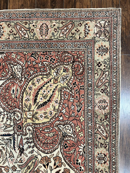 Turkish Sivas Rug 9x12, Handmade Vintage Wool Carpet, Cream Ivory - Nuvé