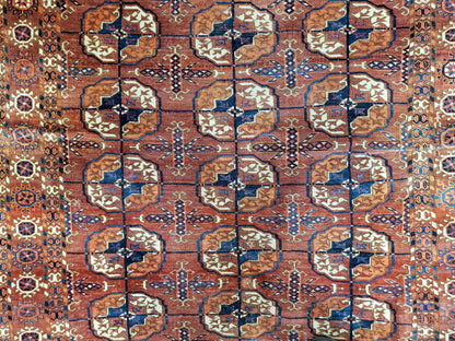 4x7 Antique Yamud Rug Russian Rug Turkoman Rug Fine Weave Rug - Nuvé