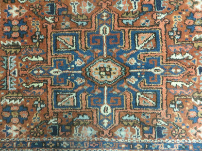 Persian Karajeh Rug 5x6, Antique Geometric Medallion Carpet - Nuvé