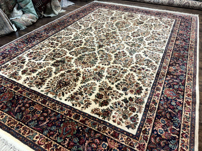 8.8 x 12 Karastan Ivory Sarouk Rug #760, Wool Pile, Vintage, Original 700 Series - Nuvé