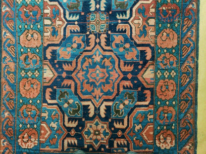 3'10" X 10' Antique Caucasian Seychor Rug Hand Made Wool Carpet Organic Dye Nice - Nuvé