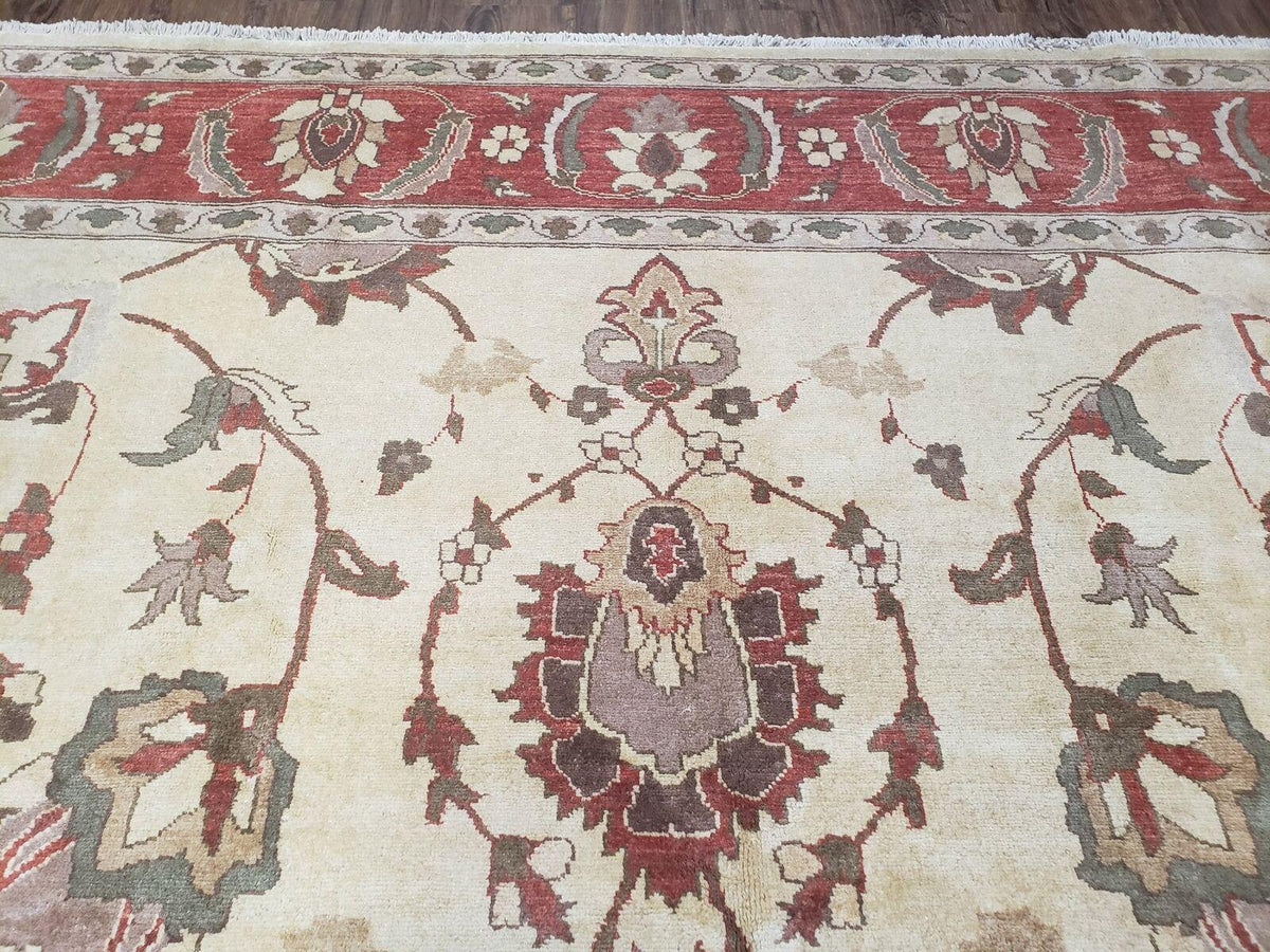 9' X 12' One-Of-A-Kind William Pak Peshawar Hand-knotted Wool Rug Nice