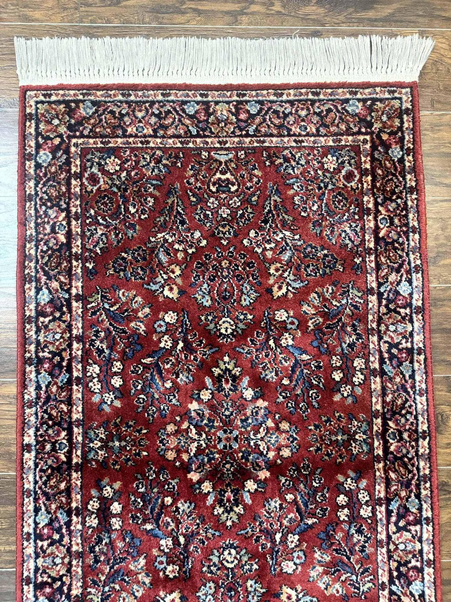 Karastan Rug 3x5 Red Sarouk #785, Karastan Wool Pile Rug, Original 700 Series, Discontinued Vintage Karastan Carpet - Nuvé