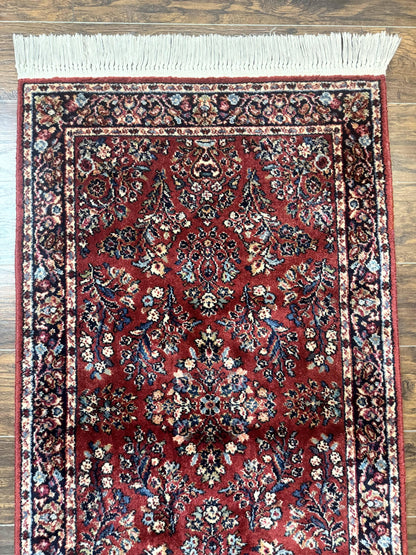 Karastan Rug 3x5 Red Sarouk #785, Karastan Wool Pile Rug, Original 700 Series, Discontinued Vintage Karastan Carpet - Nuvé