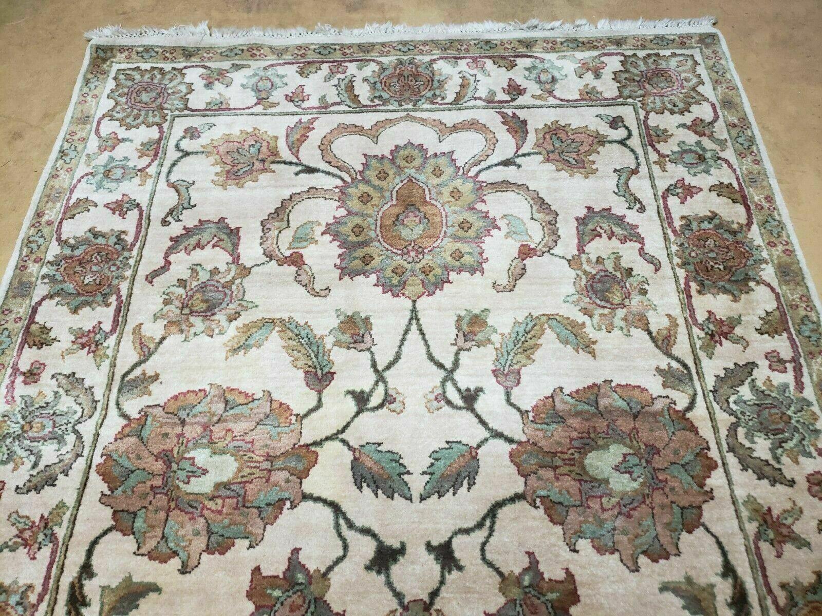 4x12 Vintage Oriental Runner Rug Hand Knotted Indian Agra Wool Tea Washed Beige - Nuvé