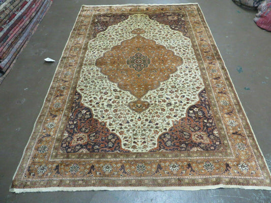 5' X 7' Vintage Handmade Turkish Sivas Silky Wool Oriental Rug Beauty Highly Detailed Traditional Home Décor - Nuvé