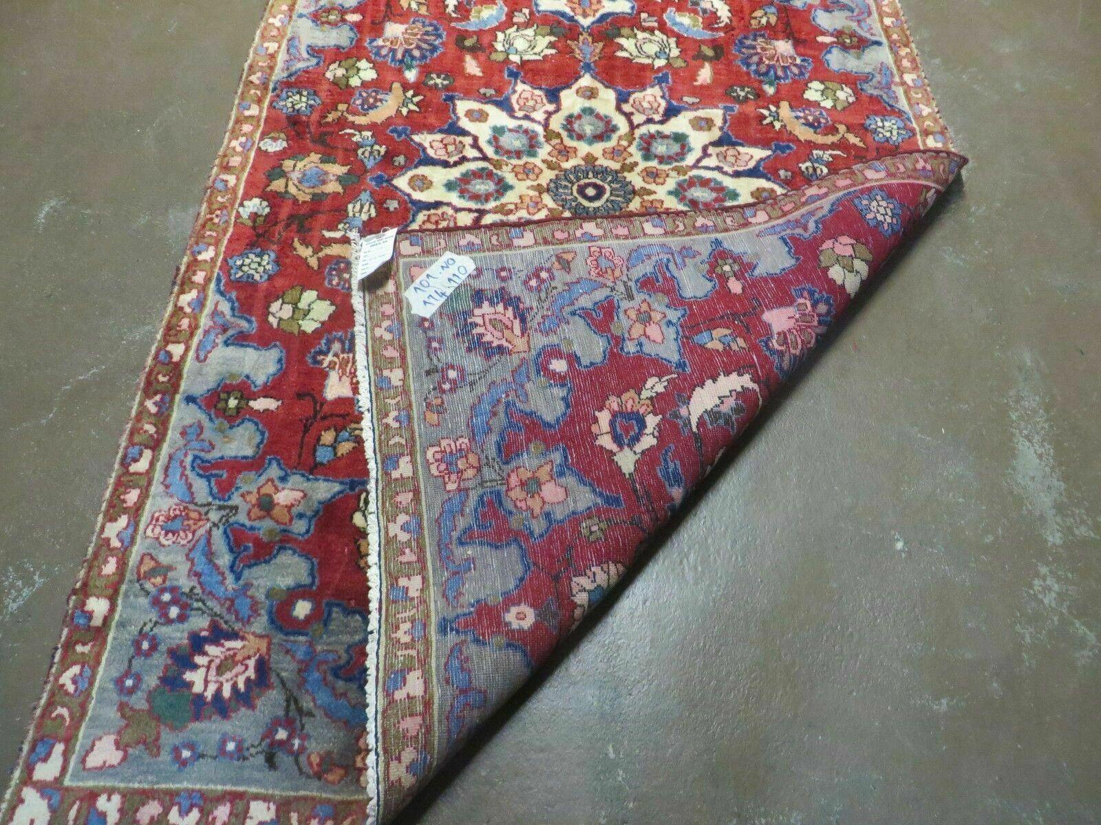 4' X 6' Antique Handmade India Floral Oriental Wool Rug Vegetable Dyes #120 - Nuvé