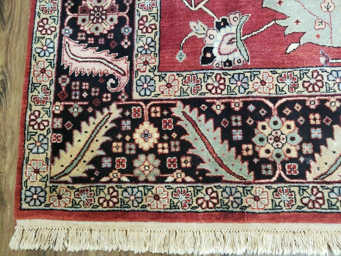 10' X 14' Vintage Hand Made Turkish Wool Rug Carpet Red Black Hand Knotted Nice - Nuvé