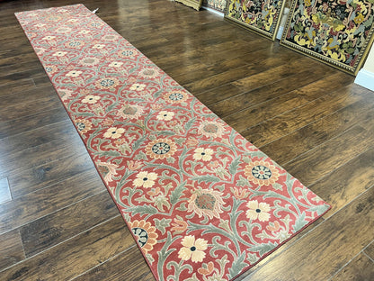 Runner Rug 3 x 14.7, Long Hallway Rug, Wool, Power Loomed, Contemporary, Floral - Nuvé