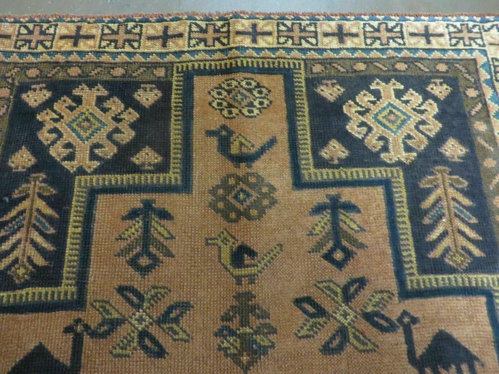 4' X 6' Antique Handmade Turkish Anatolian Wool Rug Camel Vegetable Dyes - Nuvé