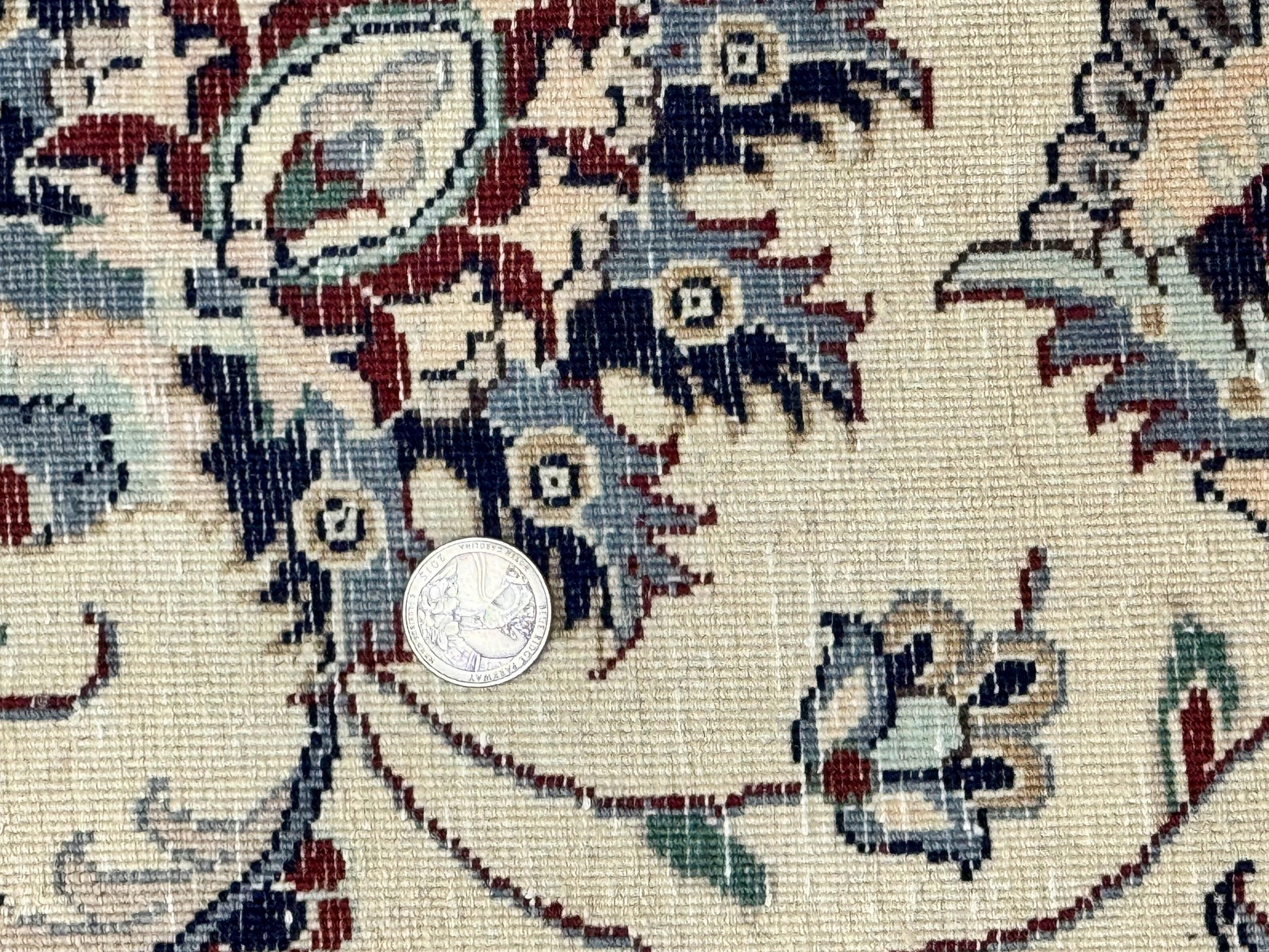 Pak Persian Rug 9x12, Maroon and Ivory, Wool Handmade Vintage - Nuvé