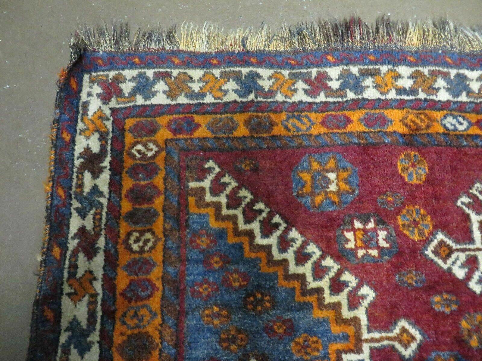 4' X 7' Antique Handmade Tribal Turkish Wool Rug Nice - Nuvé