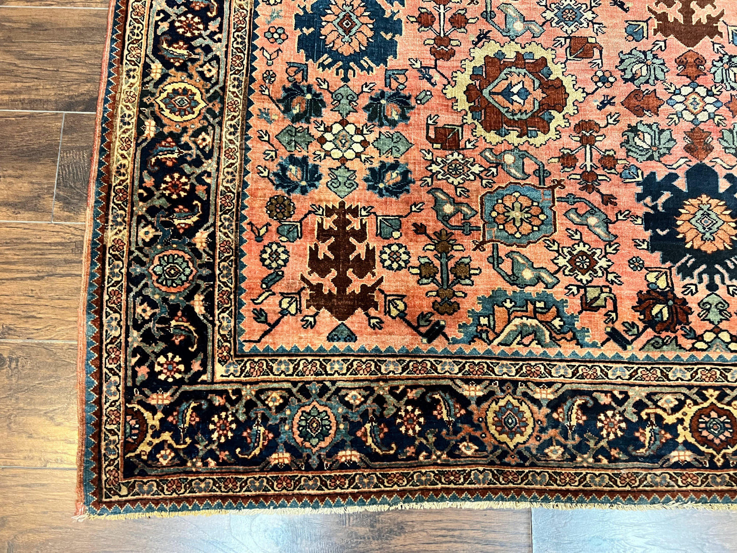 Rare Persian Sarouk Farahan Rug 9x15 – Antique Wool Carpet, Signed By Master Weaver - Nuvé