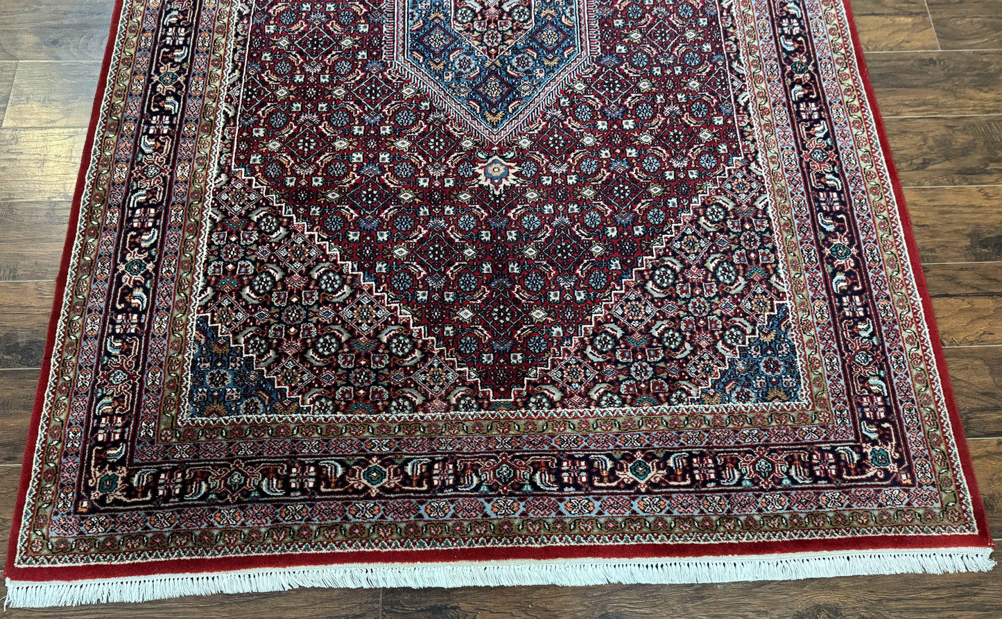 Indo Persian Bidjar Rug 6x9, Vintage Wool Handmade Carpet - Nuvé