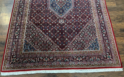 Indo Persian Bidjar Rug 6x9, Vintage Wool Handmade Carpet - Nuvé